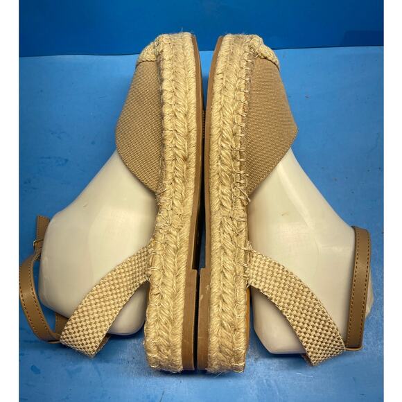 Time and Tru Beige 1 Like Platform Espadrille Sandals Ankle Strap shoe size 10 - Picture 8 of 10